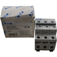 NEW Eaton WMZS3D02 2A 3 Pole Type D 10kA 277/480V DIN Rail Circuit Breaker