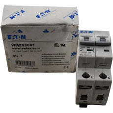 NEW Eaton WMZS2C01 1A 2 Pole Type C 10kA 277/480V DIN Rail Circuit Breaker