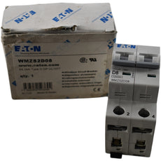 NEW Eaton WMZS2D08 8A 2 Pole Type D 10kA 277/480V DIN Rail Circuit Breaker