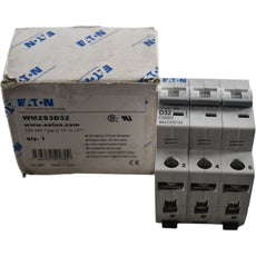 NEW Eaton WMZS3D32 Miniature Circuit Breaker 32A 3 Pole 480Y 277V Type D DIN