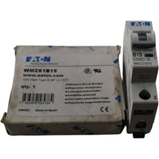 NEW Eaton WMZS1B15 Miniature Circuit Breaker 15A 1 Pole 277V Type B DIN