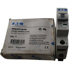 NEW Eaton WMZS1D20 Miniature Circuit Breaker 20A 1 Pole 277V Type D DIN