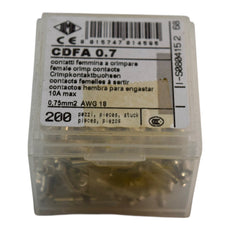NEW ILME CDFA 0.7 Female Crimp Contacts 10A 18 AWG 0.75mm2 Silver Plated 200 PCS