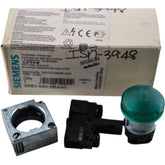 NEW Siemens 3SB3644-6BA40 Indicator Light Green LED 24V AC/DC 22mm Round Metal