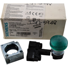 NEW Siemens 3SB3644-6BA40 Indicator Light Green LED 24V AC/DC 22mm Round Metal