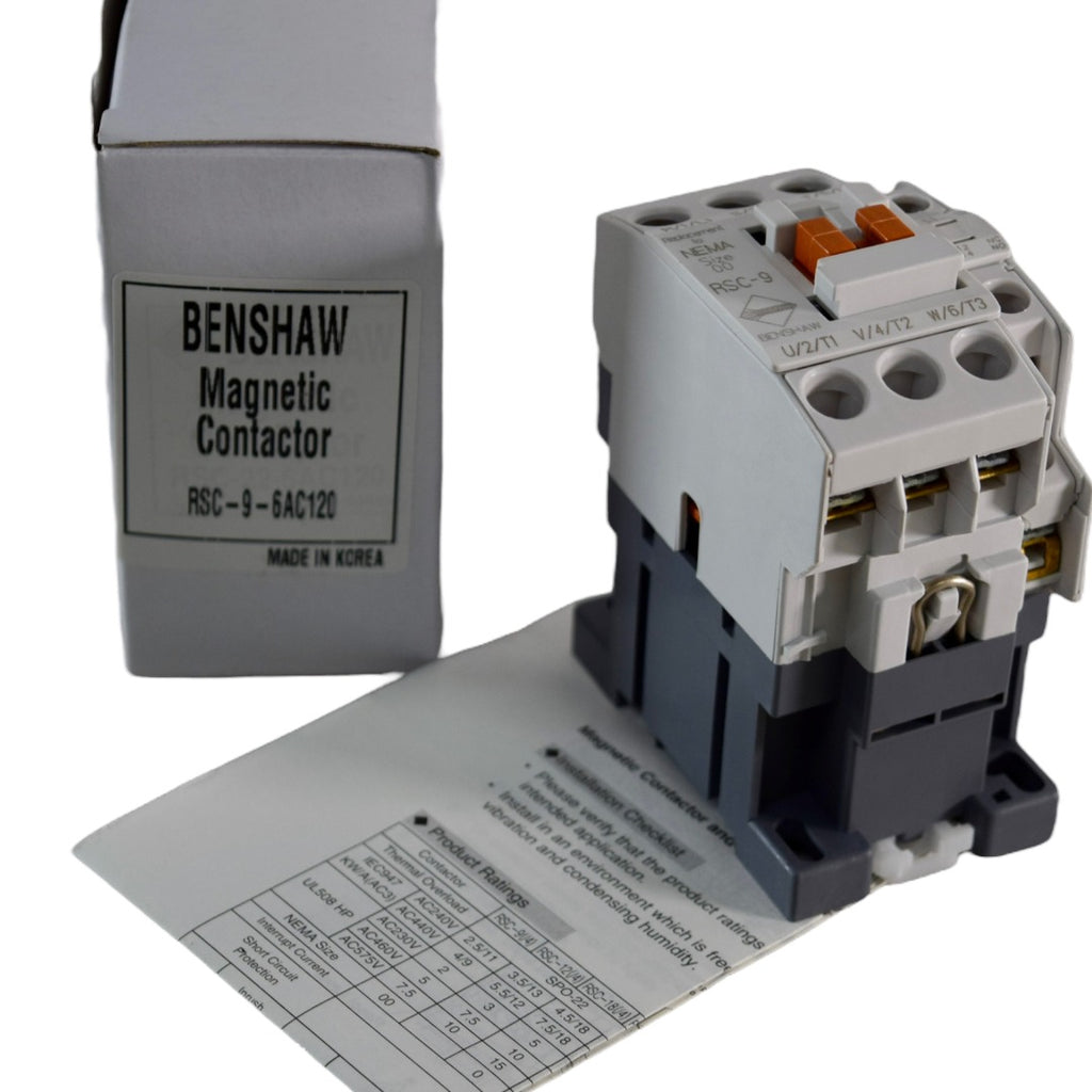 Contactor Rsc 100 NEW Benshaw RSC-9-6AC120 Magnetic Contactor 3 Pole 9A 120V Coil 5HP ...