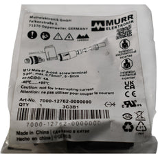 NEW Murr Elektronik 7000-12762-0000000 M12 Male 0-Deg 5-Pole A-Cod Screw Terminal