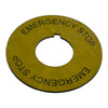 NEW WEG APE 22mm Legend Plate Emergency Stop Yellow Round Pushbutton Accessory