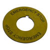 NEW WEG APE 22mm Legend Plate Emergency Stop Yellow Round Pushbutton Accessory