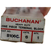 NEW Buchanan B106C Heavy Duty One Piece Terminal Block 6 Circuit 600V