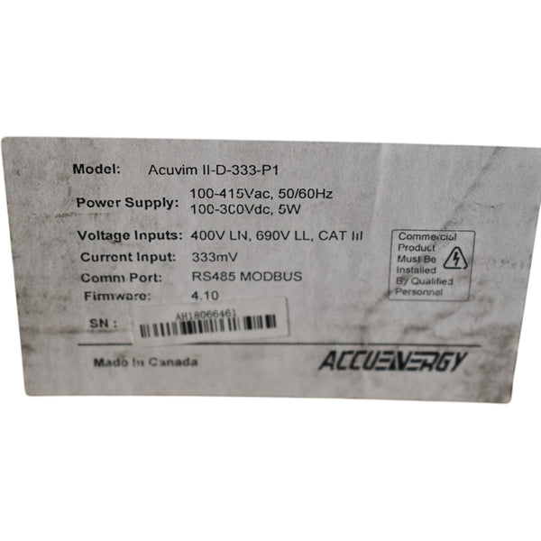 NEW Accuenergy Acuvim II-D-333-P1 Multifunction Power Energy Meter Mod ...