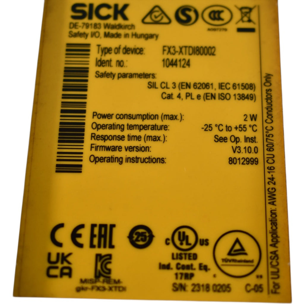 NEW SICK FX3-XTDI80002 1044124 Flexi Soft Safety I/O Expansion Module ...