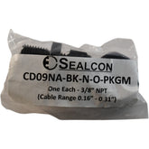 NEW Sealcon CD09NA-BK-N-O-PKGM Black Nylon Cable Gland 3/8 NPT Strain Relief