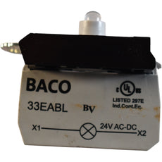 NEW BACO 33EABL 24V AC/DC Blue LED Light Block Screw Terminal 22mm