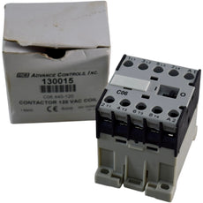 NEW Advance Controls 130015 C06.440-120 Mini Contactor 9A 120VAC Coil 3 Pole