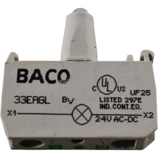 BACO 33EAGL 24V AC-DC Green LED Integral Light Block Screw Terminal