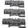 Lot of 3 NEW WAGO 2002-1871 TOPJOB S 4-Conductor Disconnect Terminal Block Gray