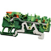 NEW Lot of 4 Wago 2102-5307 TOPJOB S 3-Conductor Ground Terminal Block Green-Yellow