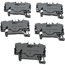 NEW Lot of 5 Wago 2202-1301 TOPJOB S 3-Conductor Terminal Block 800V 24A Gray