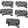 NEW Lot of 5 Wago 2202-1301 TOPJOB S 3-Conductor Terminal Block 800V 24A Gray