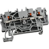 NEW Lot of 5 Wago 2202-1301 TOPJOB S 3-Conductor Terminal Block 800V 24A Gray