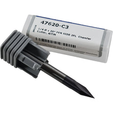 NEW Harvey Tool 47620-C3 1/4 x 20 Degree Per Side 2FL Chamfer Cutter AlTiN
