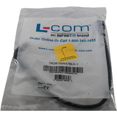 NEW L-com TRD815SRA7BLK-1 Cat5e Shielded Ethernet Patch Cord 90 Degree RJ45 1ft