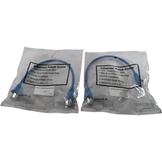NEW Lot of 2 Cat6A Shielded SSTP Ethernet Patch Cable Blue 1FT 10Gbps RJ45