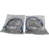 NEW Lot of 2 Cat6A Shielded SSTP Ethernet Patch Cable Blue 1FT 10Gbps RJ45