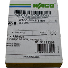 NEW WAGO 750-638 2-Channel Up/Down Counter 16-Bit 500Hz PLC I/O System