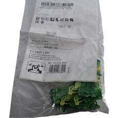 Lot of 5 NEW WAGO 2000-1307 3-Conductor Ground Terminal Block TOPJOB S Green-Yellow