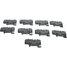 Lot of 9 NEW WAGO 2002-1981/1000-414 2-Conductor Fuse Terminal Block Gray 48V LED