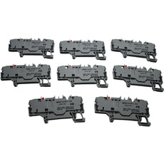 Lot of 8 NEW WAGO 2002-1981/1000-0413 2-Conductor Fuse Terminal Block 24V LED Gray