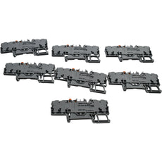 Lot of 7 NEW WAGO 2002-1871 4-Conductor Disconnect Test Terminal Block Gray