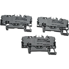 Lot of 3 NEW WAGO 2002-1661 2-Conductor Carrier Terminal Block TOPJOB S Gray