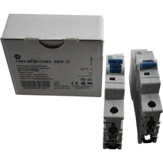 NEW Pack of 2 Allen Bradley 1492-SPM1C080 Ser D Supplementary Protector 8A