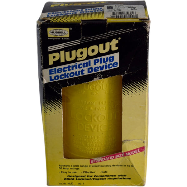 NEW Hubbell HLD Plugout Electrical Plug Lockout Device 20A 30A Yellow ...