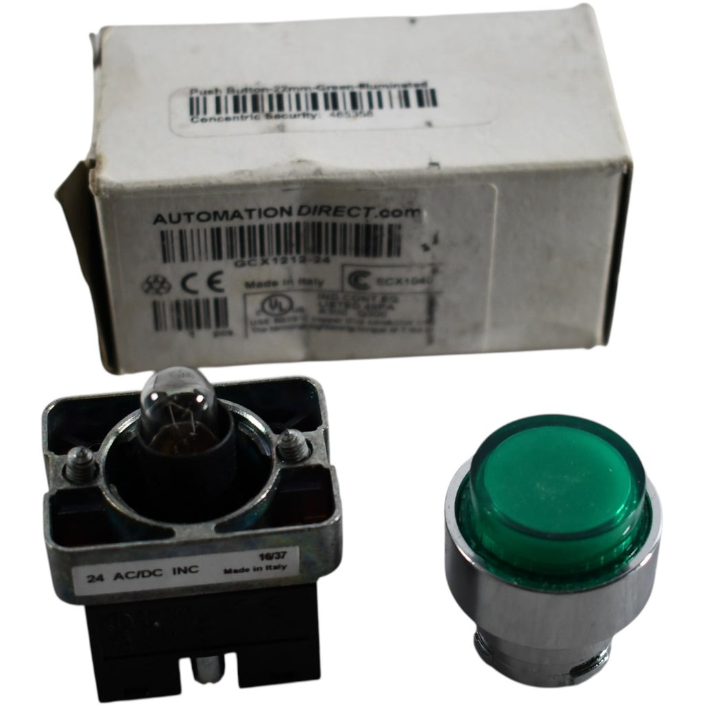 NEW Automation Direct GCX1212-24 22mm Green Illuminated Pushbutton 24V ...