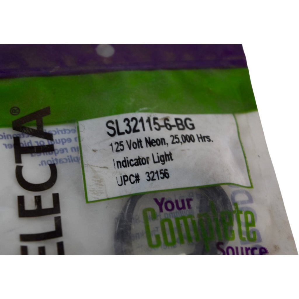 NEW Selecta SL32115-6-BG 125 Volt Neon Indicator Light Red Flush Lens ...