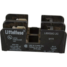 Littelfuse L60030C-2C 600V 30A Class CC Fuse Block Holder 2 Pole 200kA SCCR