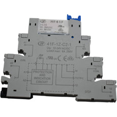 NEW Hongfa HF41F-24-ZS 41F-1Z-C2-1 Slim Power Relay Module DIN Rail Socket 6A