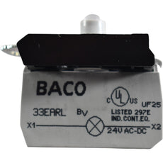 NEW BACO 33EARL 24V AC-DC Red LED Light Block Screw Terminal