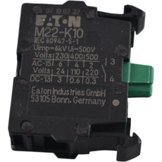 NEW Eaton M22-K10 Contact Block 1 NO Normally Open 600V 10A 22.5mm Front Mount