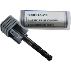 NEW Harvey Tool 988116-C3 1/4 D 120 Degree 3/4 LOC 4FL AlTiN Drill Mill