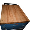 Lista 6 Drawer Mobile Tool Cabinet Maple Butcher Block Top 28x22.5x36 Blue