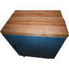 Lista 6 Drawer Mobile Tool Cabinet Maple Butcher Block Top 28x22.5x36 Blue