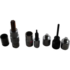 Lot of 7 Socket Drivers Hex Bit Spline Torx 1/4 3/8 1/2 Drive