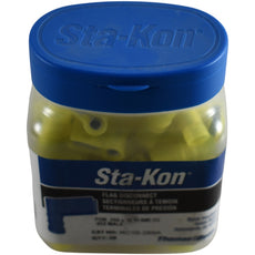 Pack of 50 NEW Thomas & Betts Sta-Kon RC10-250A Flag Disconnect 12-10 AWG Yellow