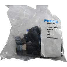 Pack of 5 NEW Festo QBY-1/2-3/8-U 564704 Push-in Y-Fitting 3/8 NPT