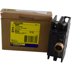 NEW Square D QOU260 60A 2-Pole Miniature Molded Case Circuit Breaker NIB 120/240V
